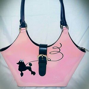 New Beijo Pink Patent Leather Poodle Purse 50's